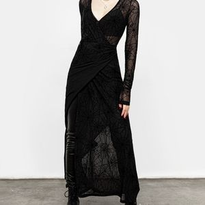 DISTURBIA VENOM MESH WRAP DRESS